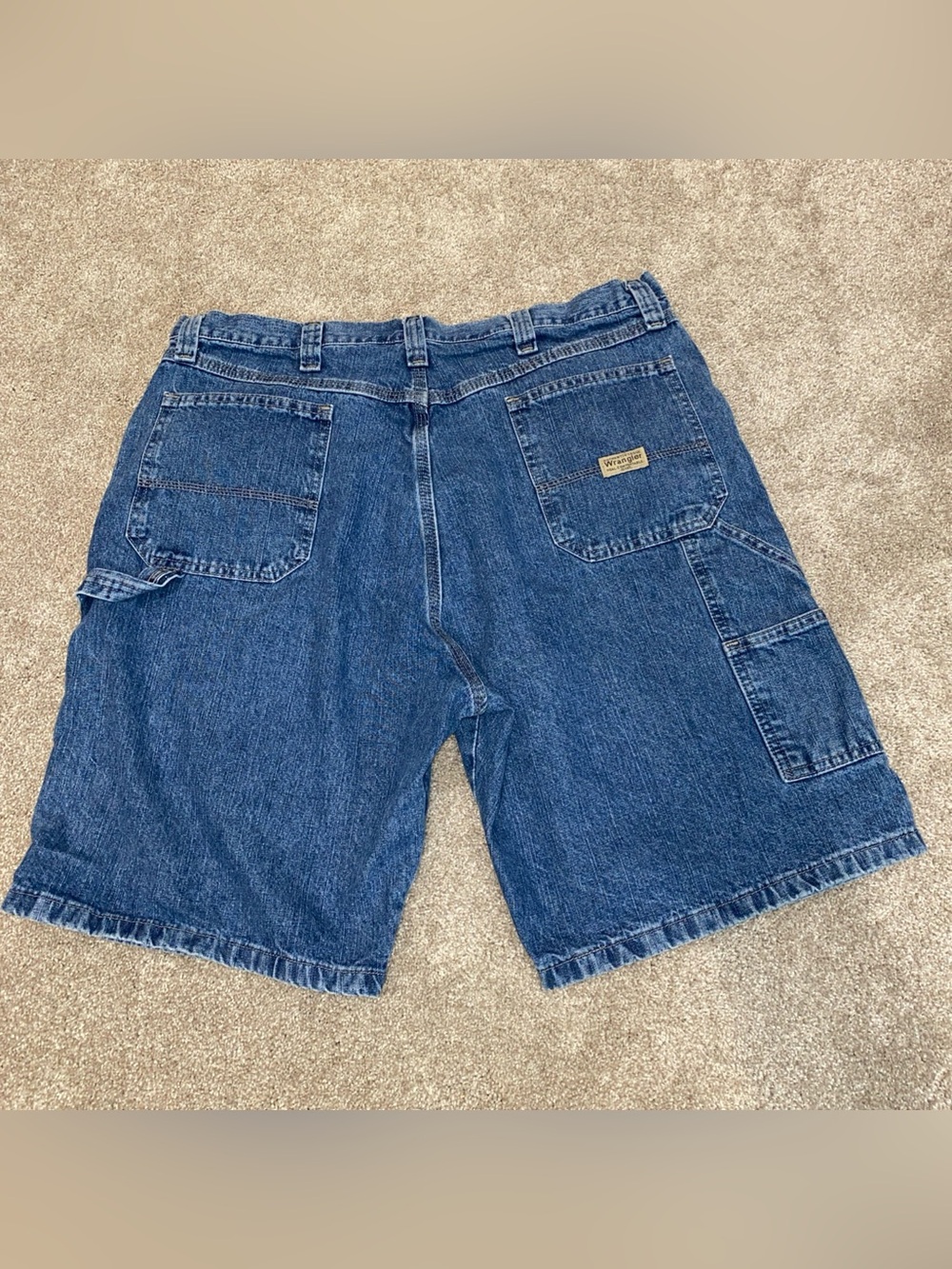 Wrangler Carpenter Denim Jorts Men’s Size 38 Summer Jean Shorts Faded - Picture 2 of 8